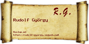 Rudolf György névjegykártya